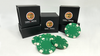 Expanded Shell Poker Chip Green plus 4 Regular Chips (PK001G)  by Tango Magic - Trick