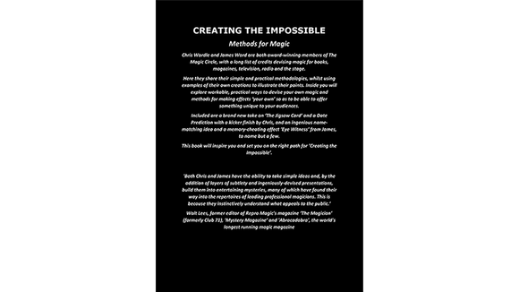 Creating the Impossible by Chris Wardle and James Ward - Book