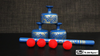 Indian Street Cups with Wand (Hand painted blue) by Mr. Magic - Trick