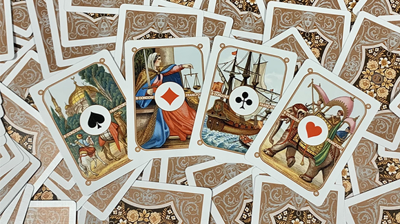 Gilded Four Continents (Copper) Playing Cards