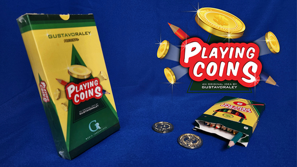 PLAYING COINS (Gimmicks and Online Instructions) by Gustavo Raley - Trick