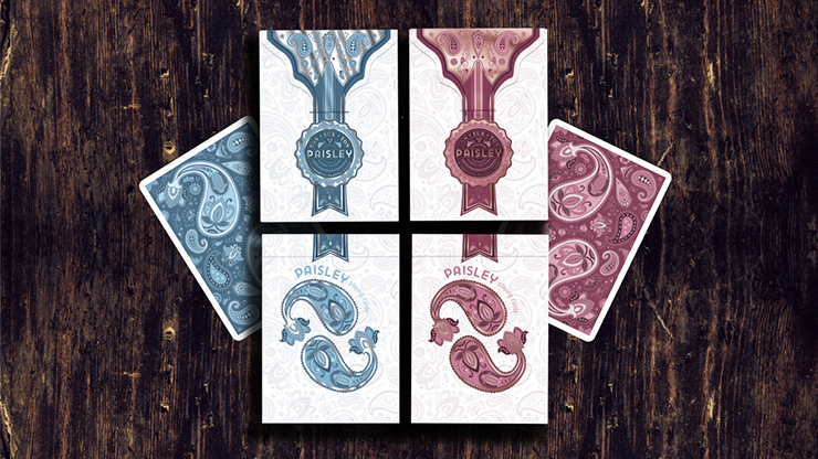 Marked Paisley Ton sur Ton Poudre Blue Playing Cards