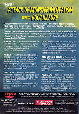 Docc Hilford:  Attack Of Monster Mentalism  Volume 1 - DVD