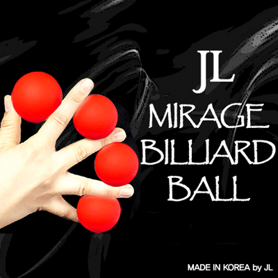 2 Inch Mirage Billiard Balls by JL (RED, 3 Balls and Shell) - Trick